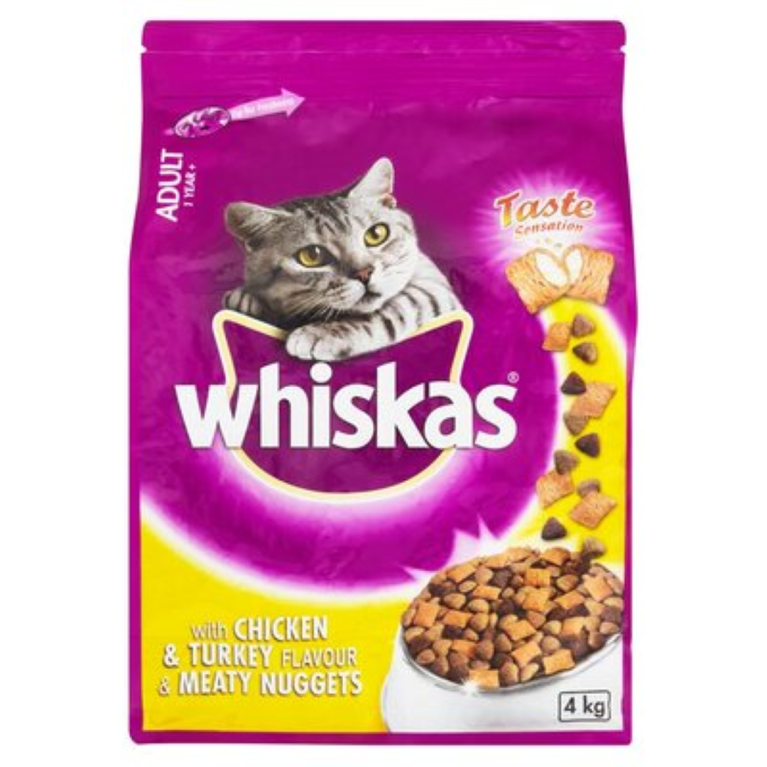 WHISKAS MEATY NUGGETS CHICKEN & TURKEY 4KG